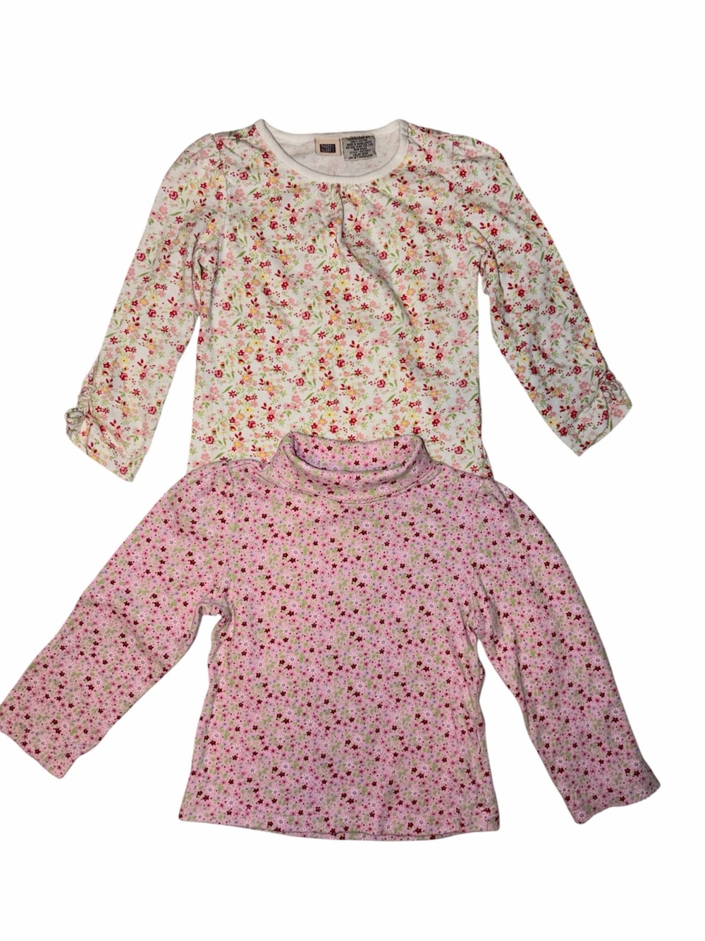 EUC Vintage Y2K Faded Glory Toddler Girls Floral Long Sleeve Tops 3T Cottagecore